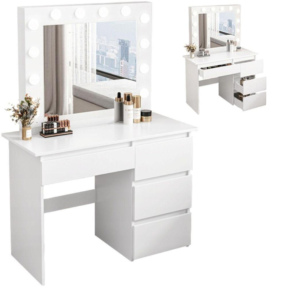 SCHMINKTISCH, weiß 90/40/140 cm - Weiß, Holzwerkstoff (88.5/7.5/79cm)