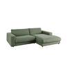ECKSOFA MADELINE Grün Cord - Schwarz/Olivgrün, Kunststoff/Textil (270/190cm) - KAWOLA