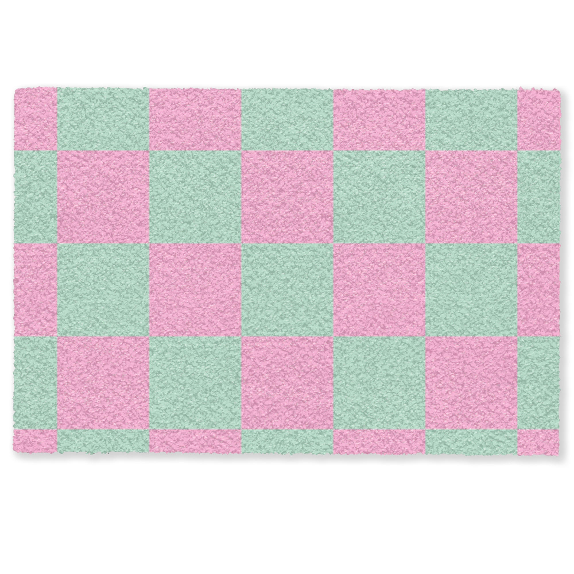 MuchoWow ROHOŽKA Šachovnicový vzor - zelená - růžová - kostky 60x40 cm