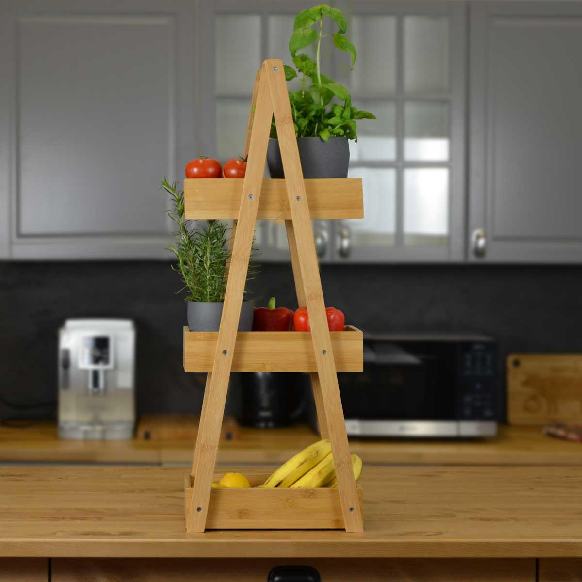 BAMBUS-BADEZIMMER-REGAL 30x18x80 cm inkl. 3 Körbe - Braun, Holz (18/80/30cm) - Dunedesign