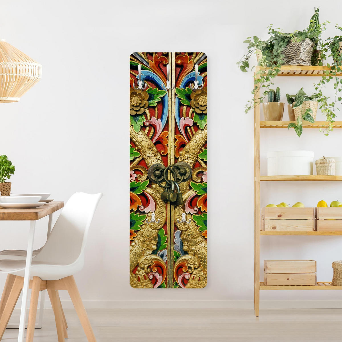 WANDGARDEROBE - Golden Gate Modern mit Muster 34/105 cm - Multicolor, Holzwerkstoff (34/105/1.6cm) - Bilderwelten