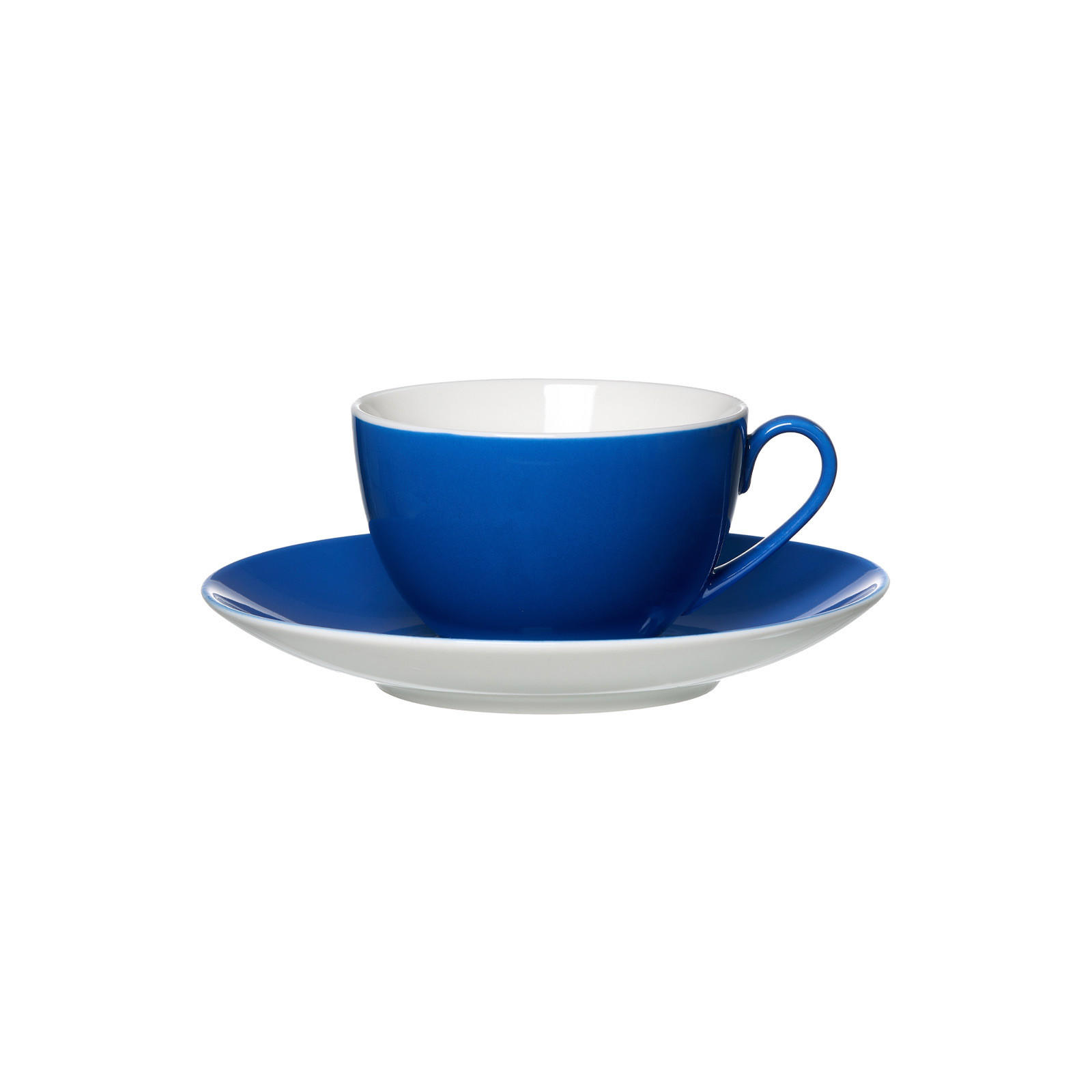 KAFFEETASSE MIT UNTERTASSE Doppio Indigo Blau 200 ml - Blau, Keramik (16/8/16cm) - Ritzenhoff Breker