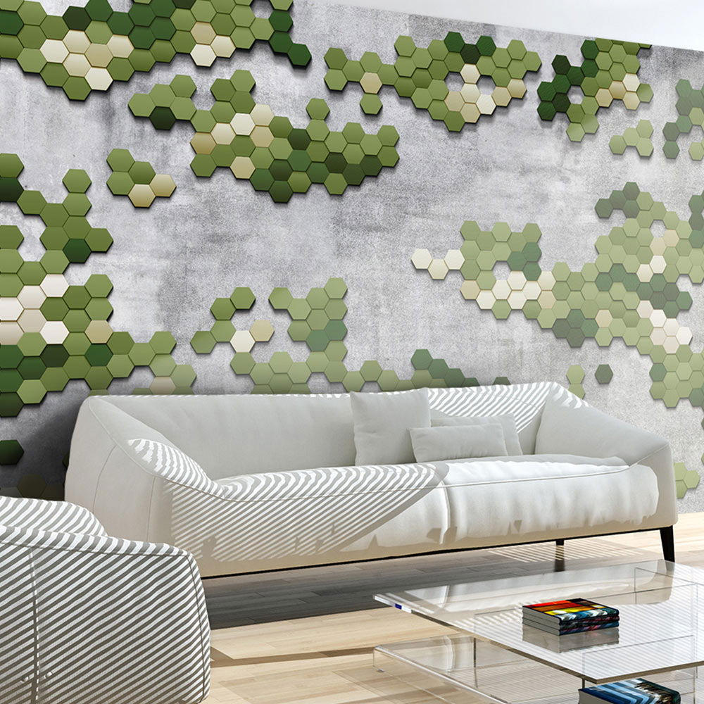VLIESTAPETE Grün 250/175 cm - Grau/Grün, Textil (250/1cm) - KUNSTLOFT