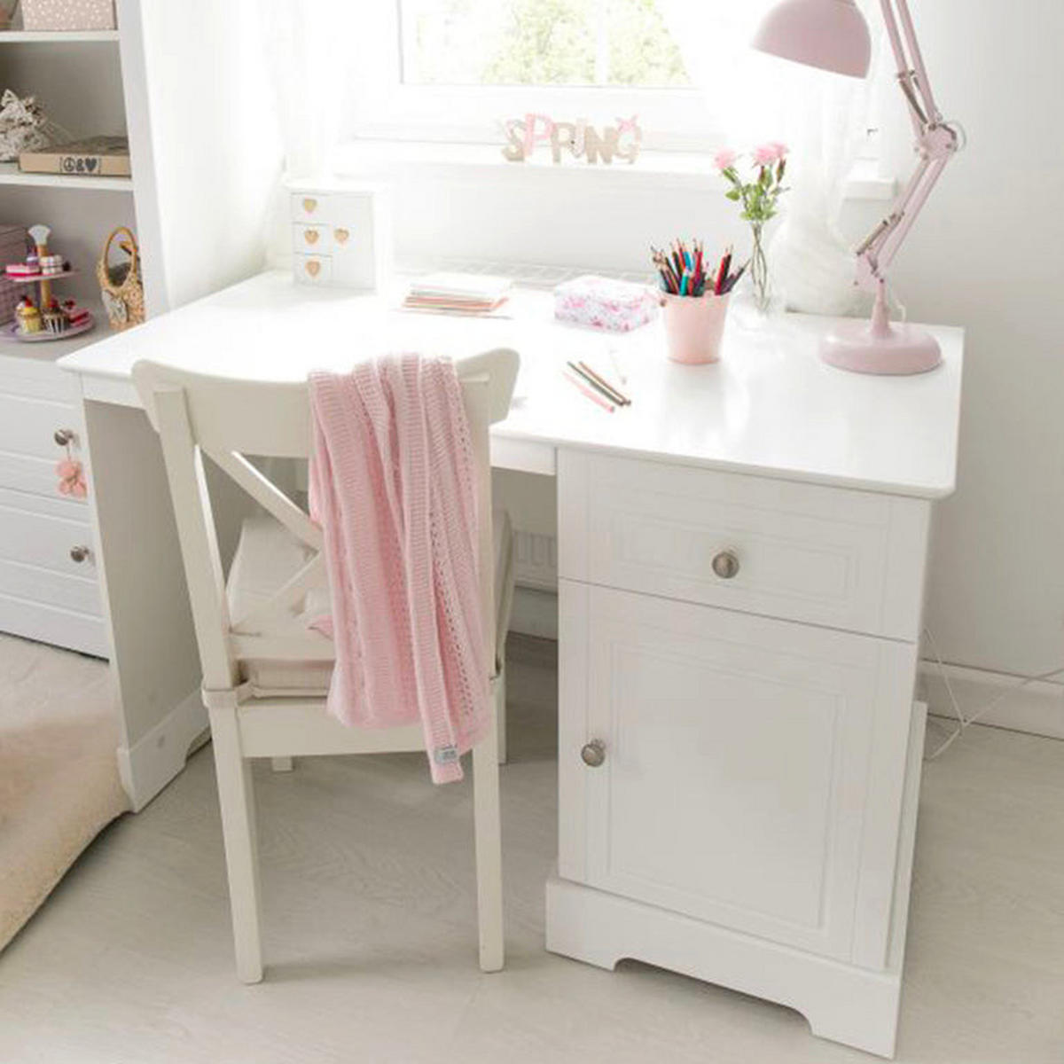 SCHREIBTISCH Weiß - Weiß, Holzwerkstoff (60/122/77cm) - Petits-meubles