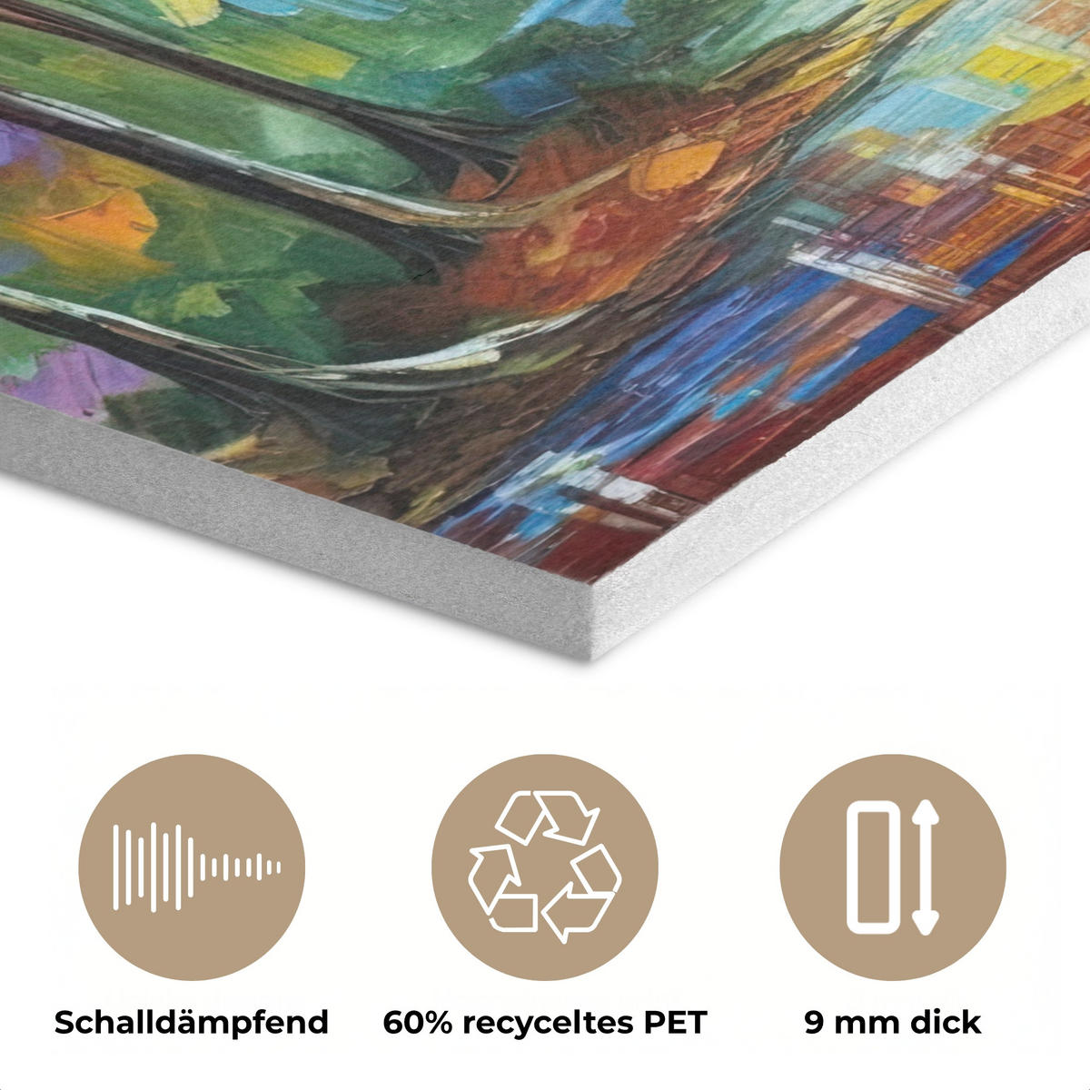 AKUSTIKBILD Landschaft - Wald - Farben - Natur Akustikpaneele 90x90 cm - Multicolor, Textil (90/90/0.9cm) - MuchoWow