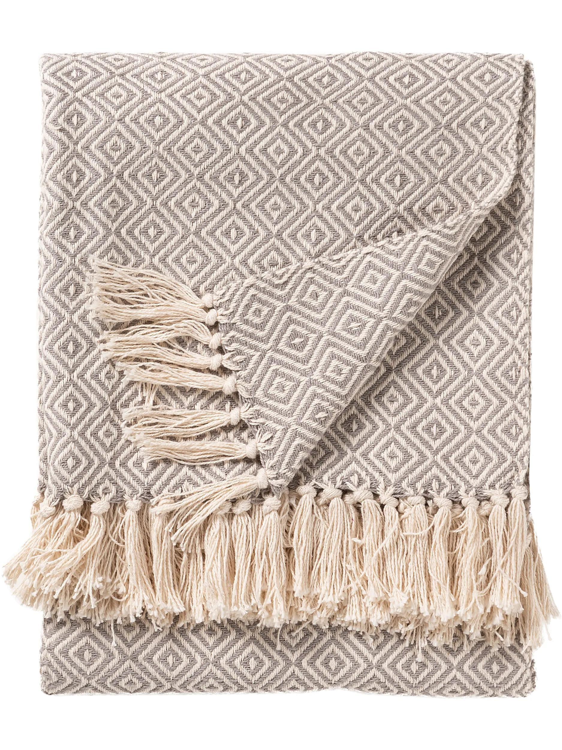 BAUMWOLLDECKE Jasmin Grau 125x150 cm - Grau, Textil (125/150cm) - benuta Nest