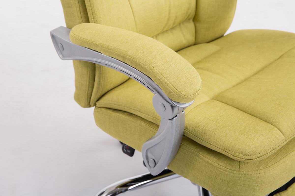 BÜROSTUHL XL Troja, Stoff Grün - Grün, Textil/Metall (67/122/67cm) - TPFLiving