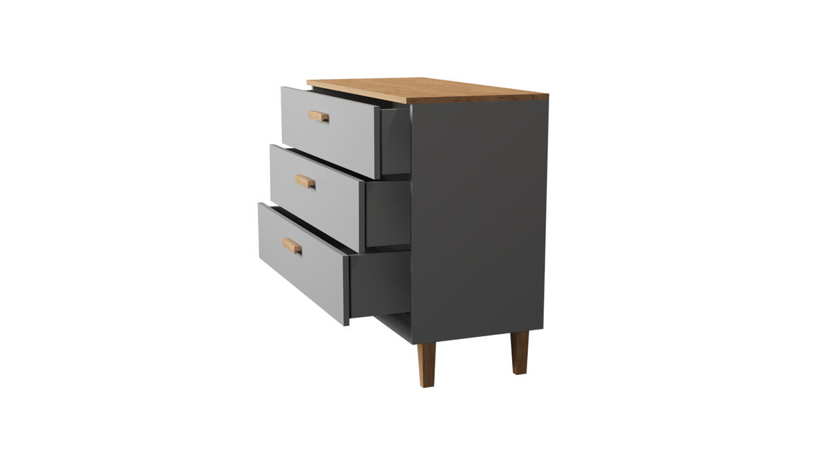 KOMMODE Denver 100/90/47 - Grau, Holzwerkstoff (100/90/47cm) - RAUMHIRSCH FURNITURE