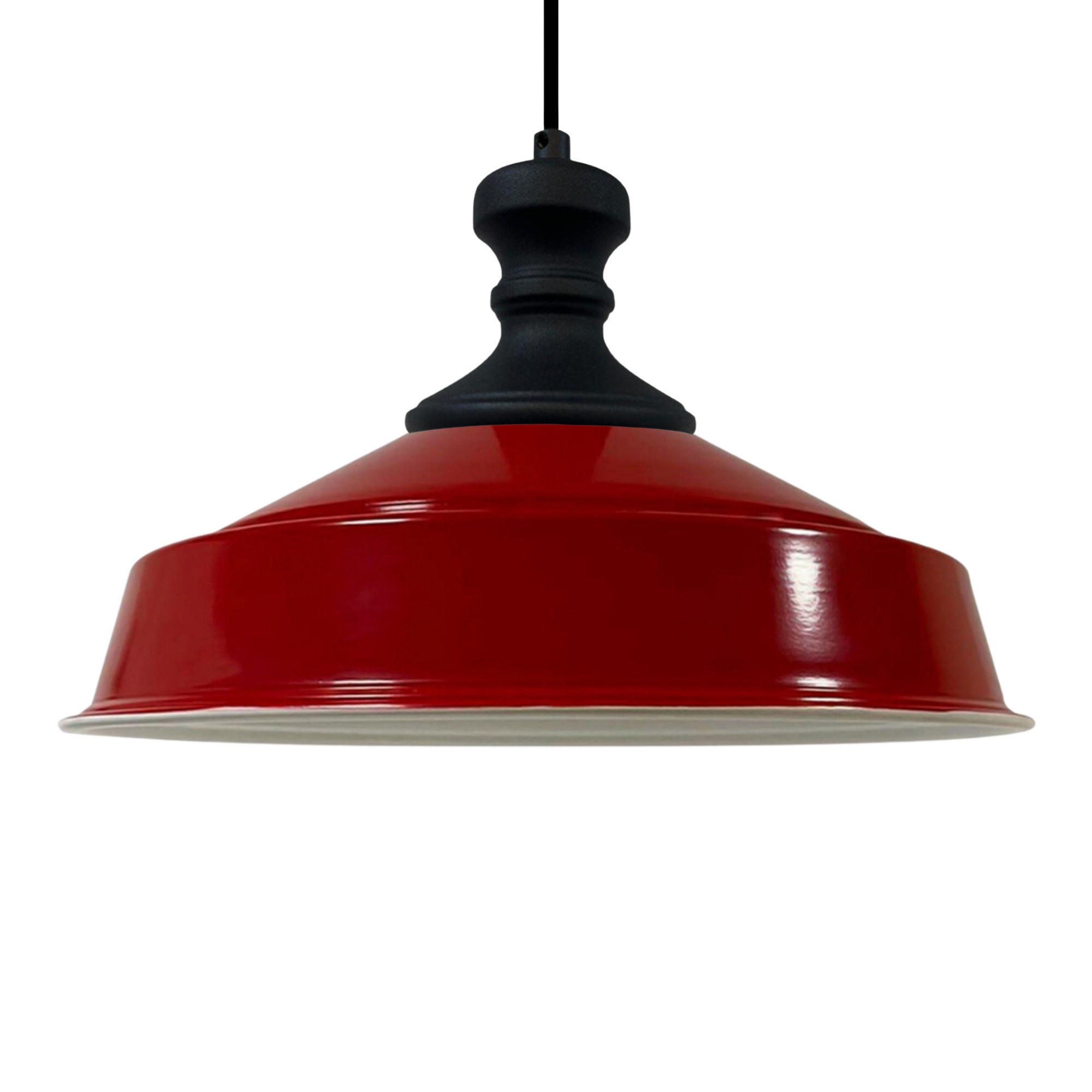 PENDELLEUCHTE Asletl Schwarz-Knob 41/28 cm - Rot/Schwarz, Metall (41/28cm) - Bamyum
