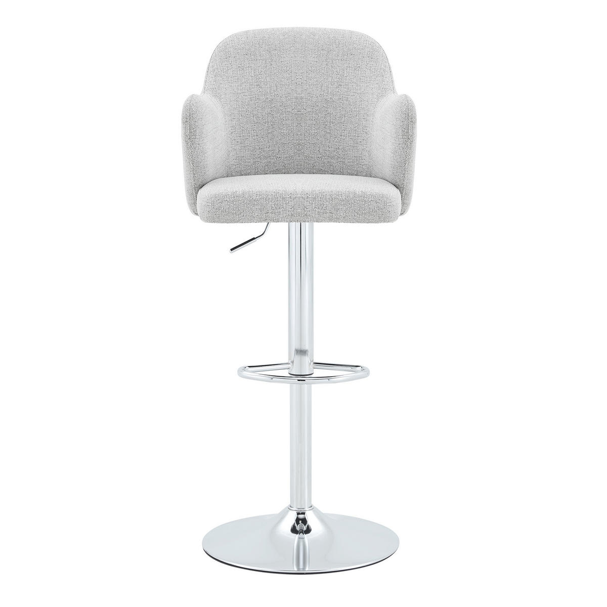 BARHOCKER DE-36717 2er-Set mit 360°-Drehung und Armlehnen Hellgrau - Hellgrau, Metall (37.6/118/45cm) - ComfortXL