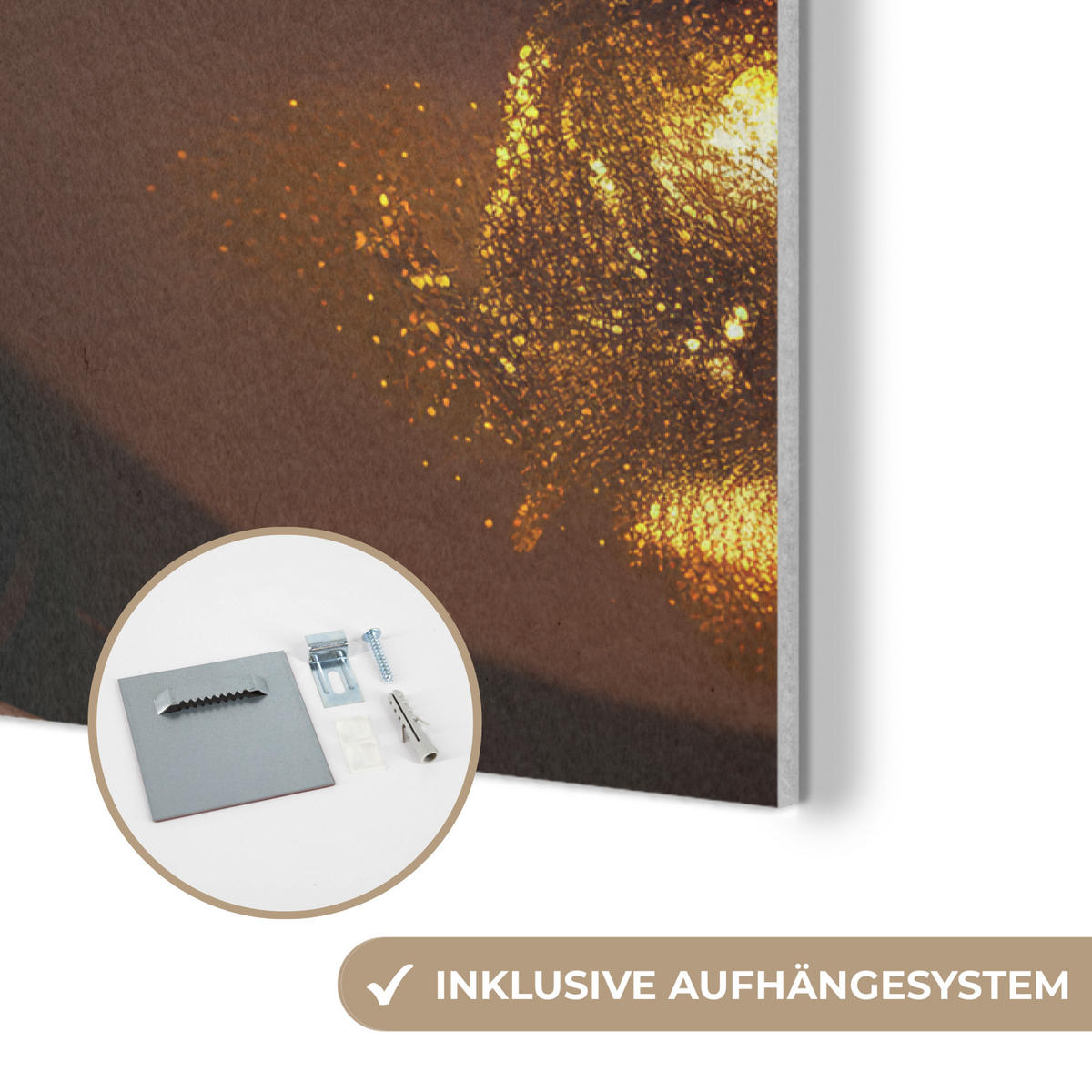 AKUSTIKBILD Frau - Gold - Luxus - Porträt Wanddeko 60x90 cm - Goldfarben, Kunststoff (60/90/0.9cm) - MuchoWow