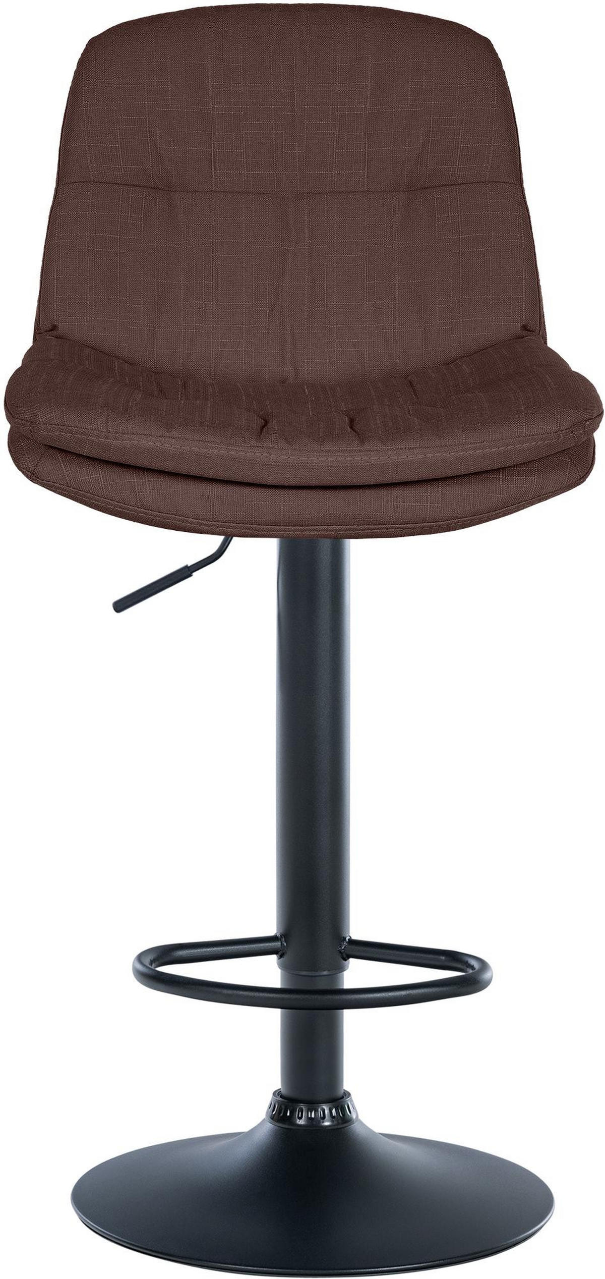 BARHOCKER Mitun Stoff Braun Schwarz - Braun, Textil/Metall (46/92/54cm) - DELUKE