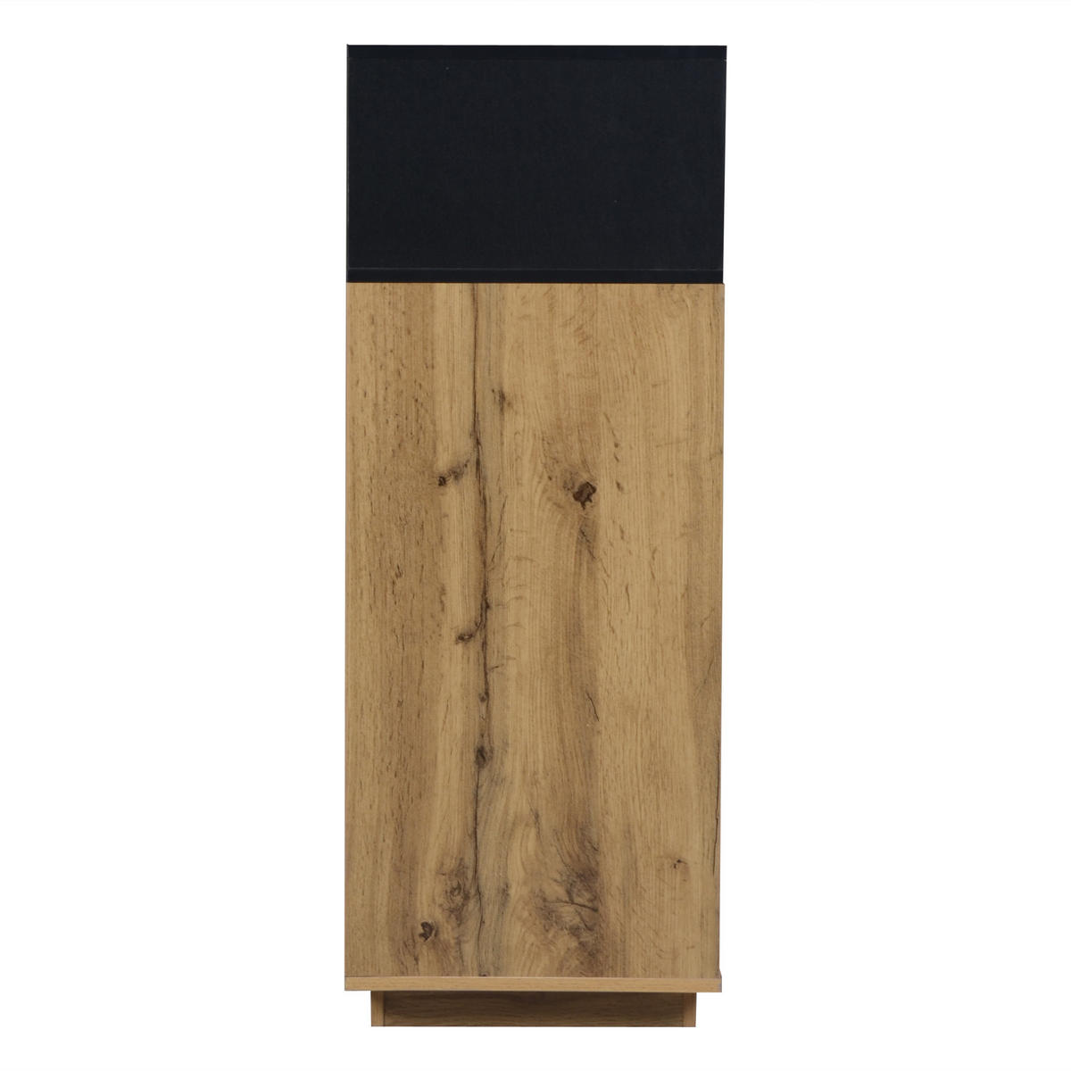 SCHUHSCHRANK MDF 3 offene Fächer 2 Klappfächer Weiß Schwarz - Naturfarben, Holzwerkstoff (120/84.5/32cm) - FLIEKS