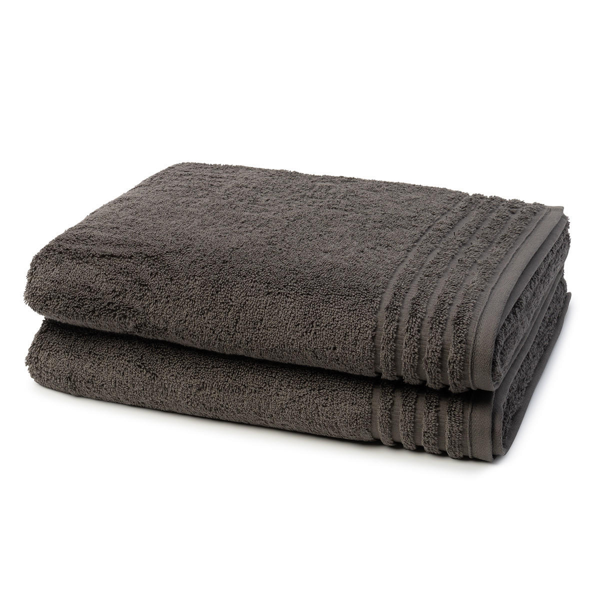 DUSCHTUCH Vienna Style Supersoft 2er-Set - Dunkelgrau, Textil (50/100cm) - Vossen