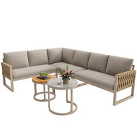 GARTENLOUNGE-SET 110/66/86 cm beige aus Metall und Olefin modular und pflegeleicht - Beige, Metall - OKWISH