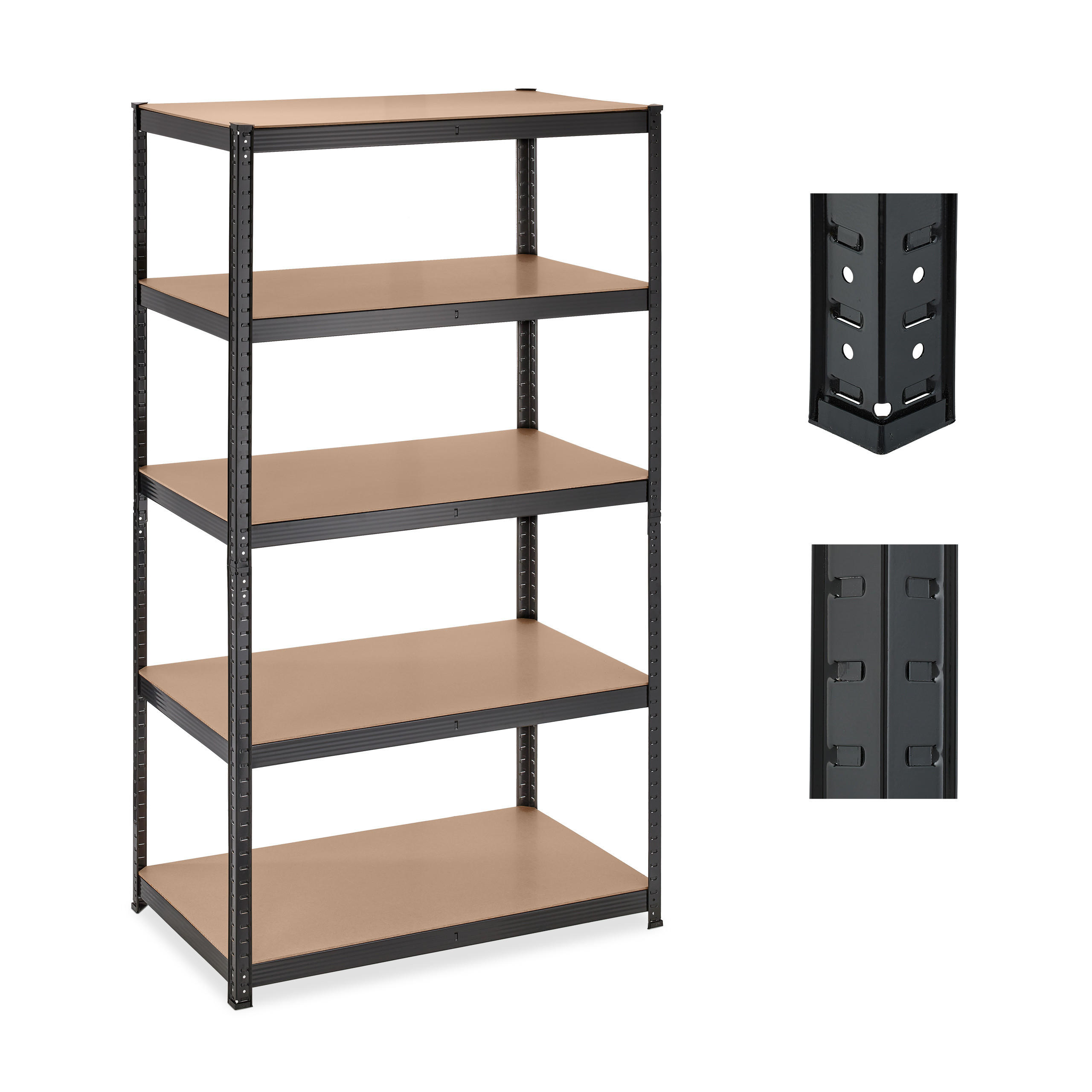 SCHWERLASTREGAL - Multicolor, Holzwerkstoff/Metall (100/180/60cm) - Relaxdays