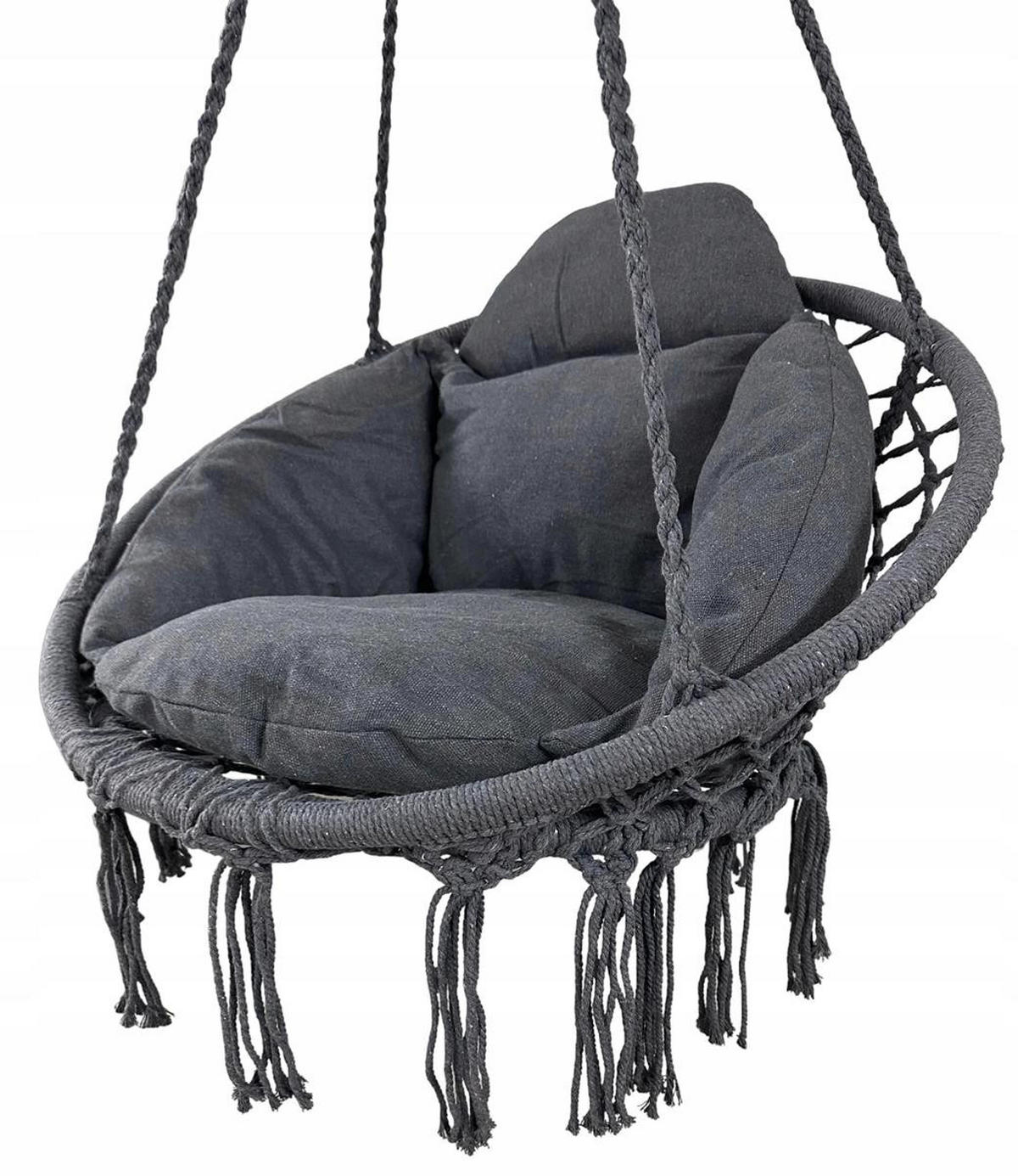 HÄNGESESSEL BLISS Dunkelgrau, mit Kissen - Grau, Metall (80/120/61cm) - Bettso