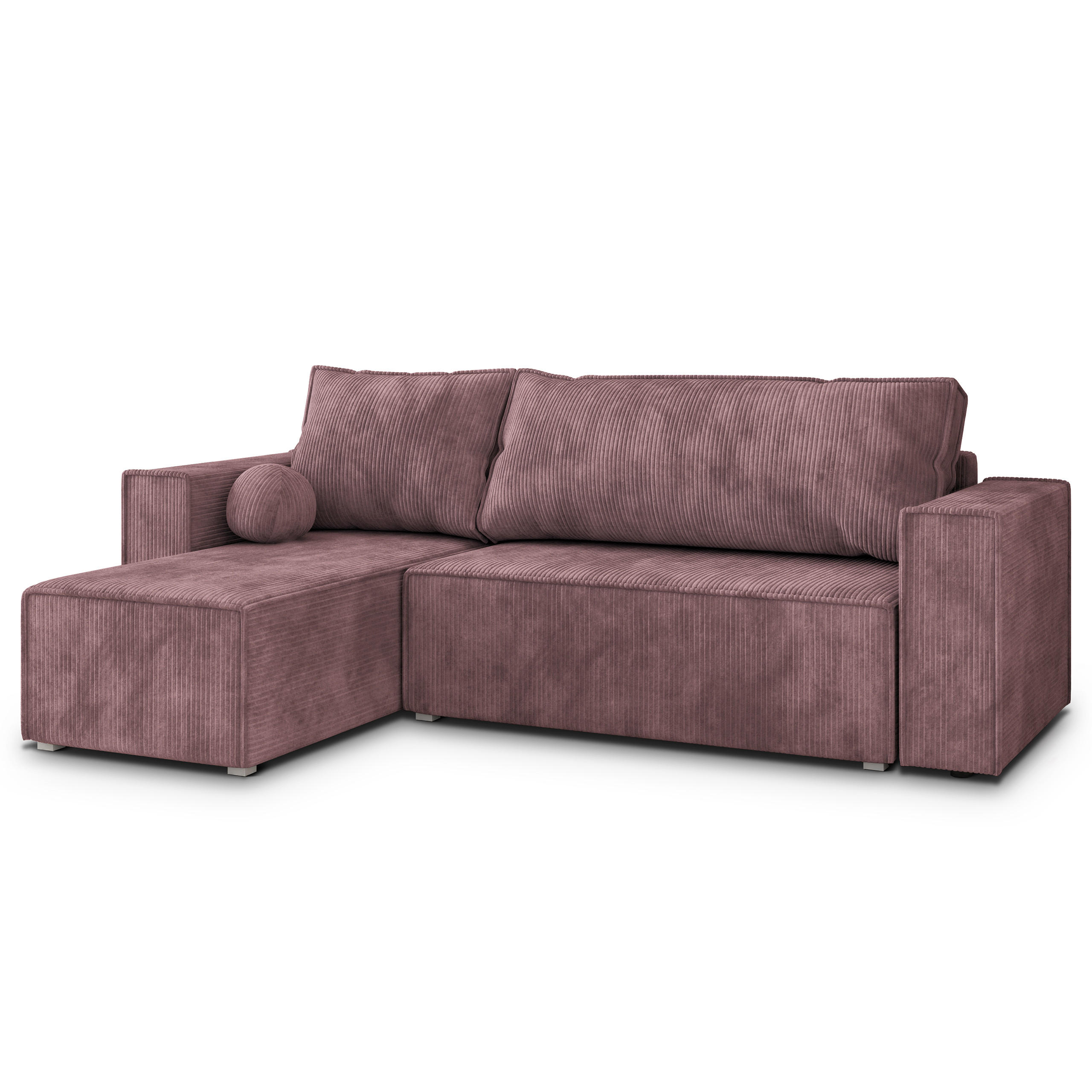 ROHOVÁ SEDAČKA RAVELO šeříková - šedá/šeříková, dřevo/textil (240/140cm) - MASSENO