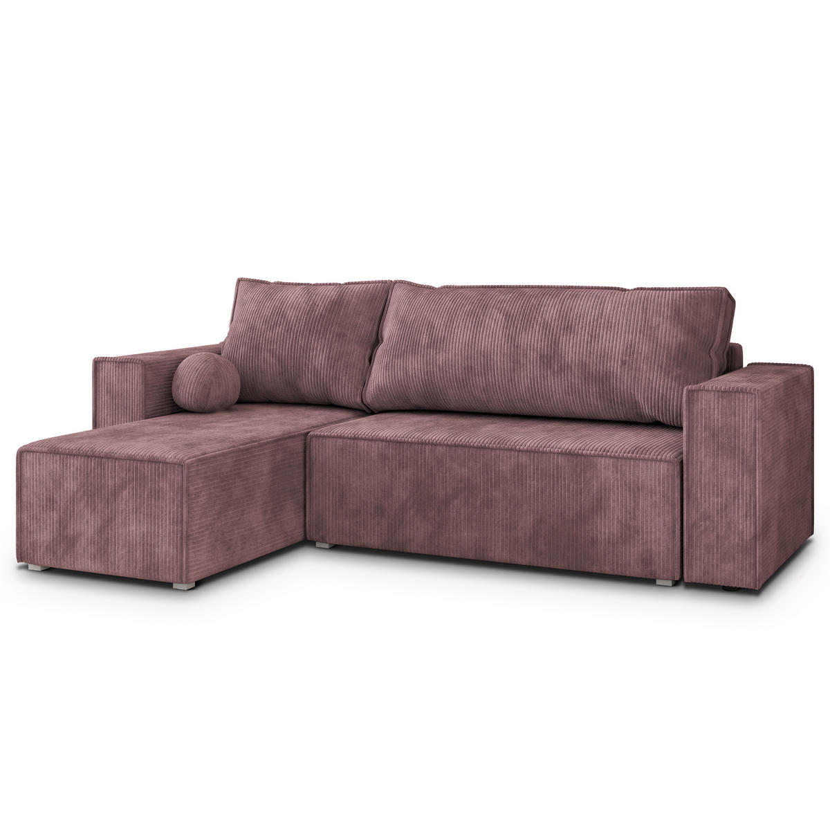 ROHOVÁ SEDAČKA RAVELO šeříková - šedá/šeříková, dřevo/textil (240/140cm) - MASSENO