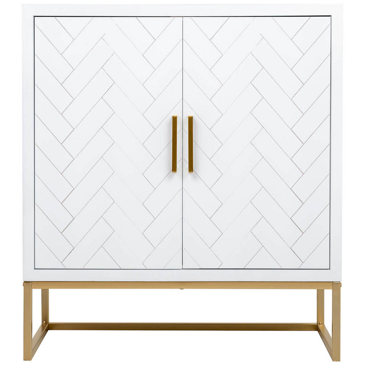 SIDEBOARD aus Metall und Holz, 80x40x89cm - Weiß, Holz (80/89/39cm) - Wanderlust