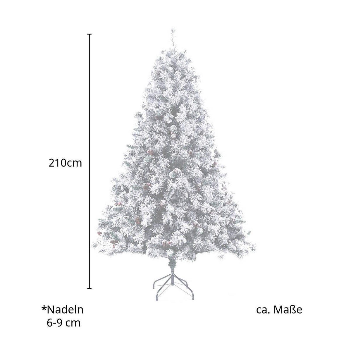 WEIHNACHTSBAUM künstlich - Weiß, Kunststoff (90/210cm) - SVITA