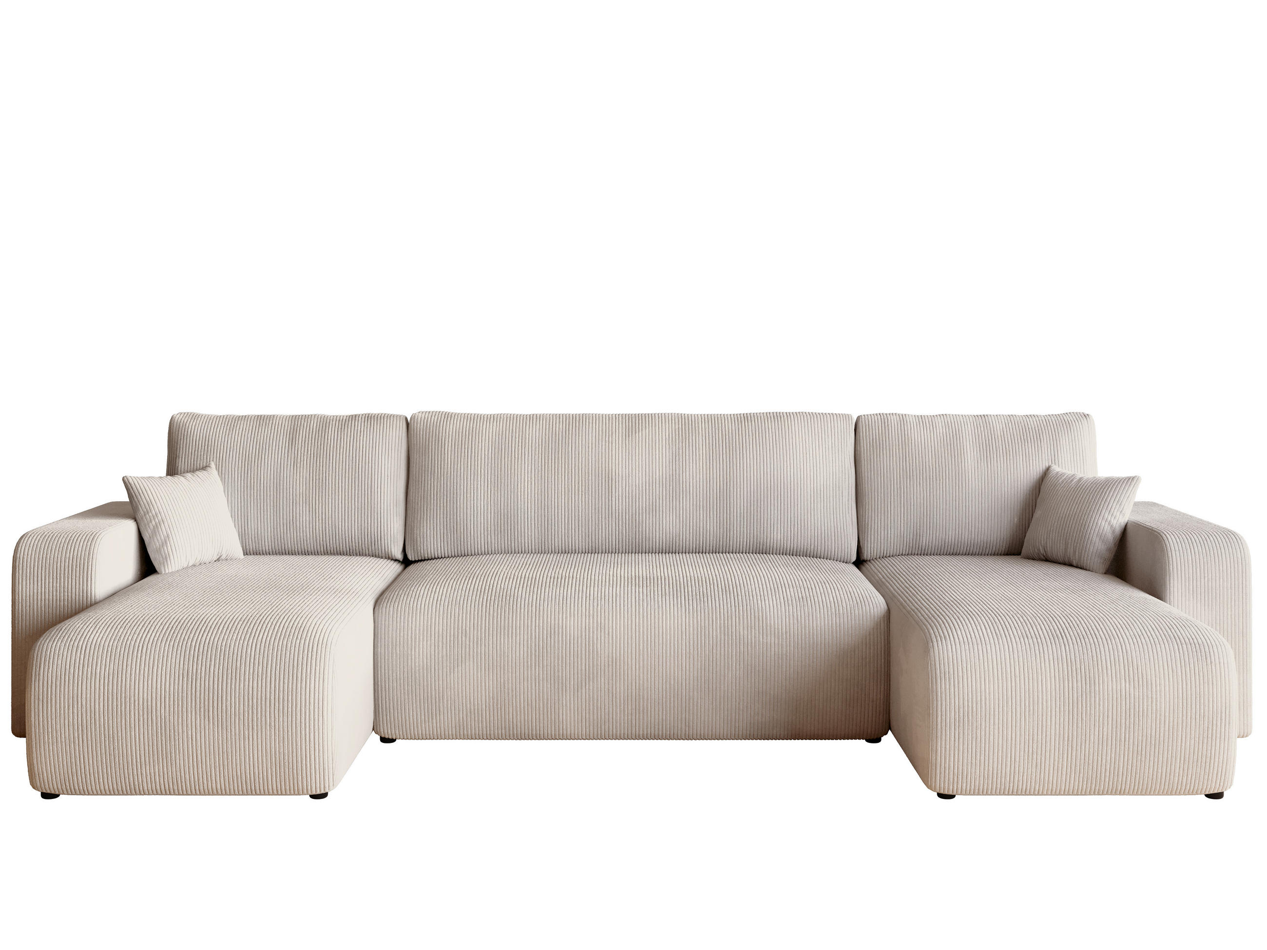 WOHNLANDSCHAFT PUMI mit Schlaffunktion Weiß Cord - Creme, Textil (312/82/148cm) - Bromarkt