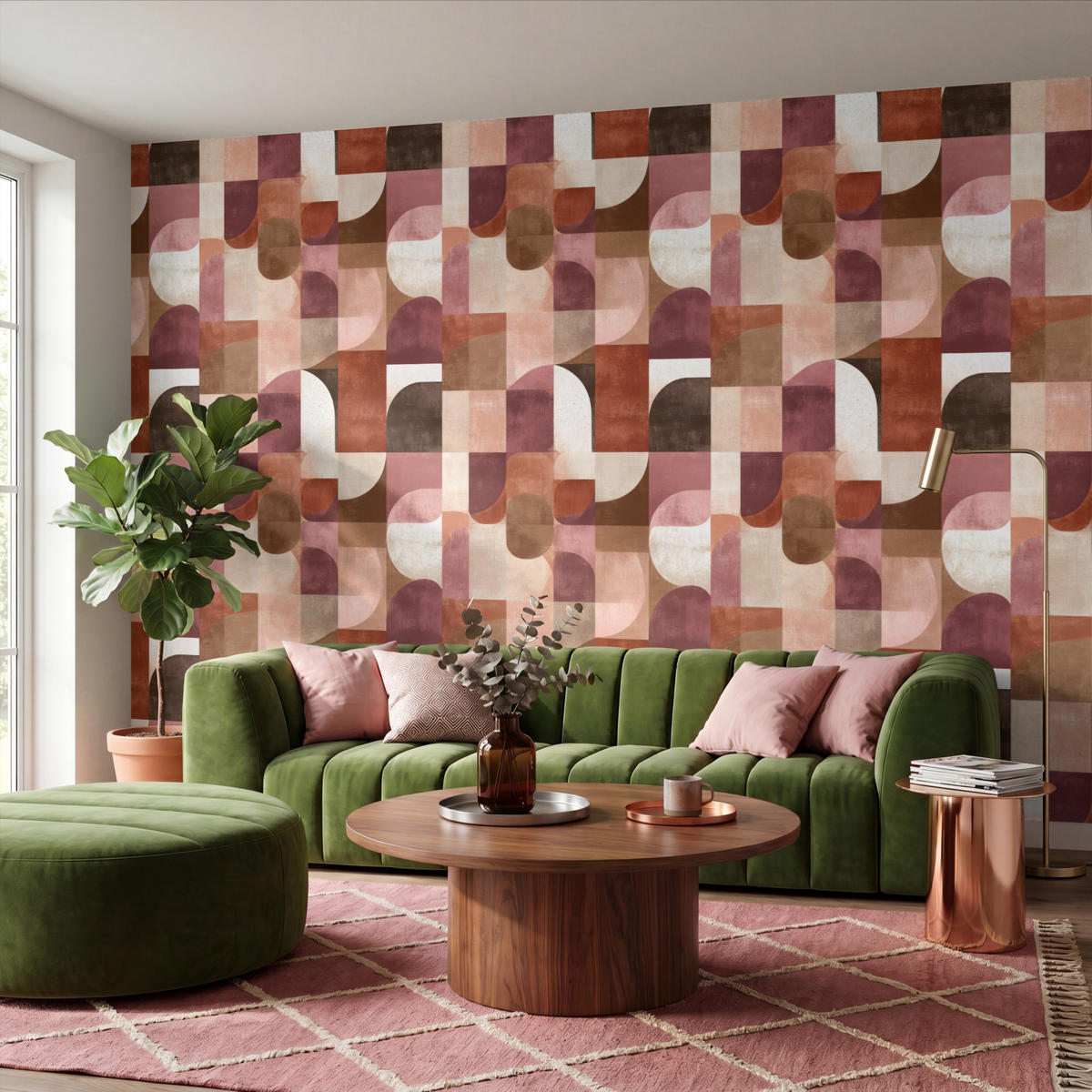 TAPETE - Geometrie - Modern - Retro - 400x260 cm - Multicolor, Papier (400/260cm) - OnlyWow