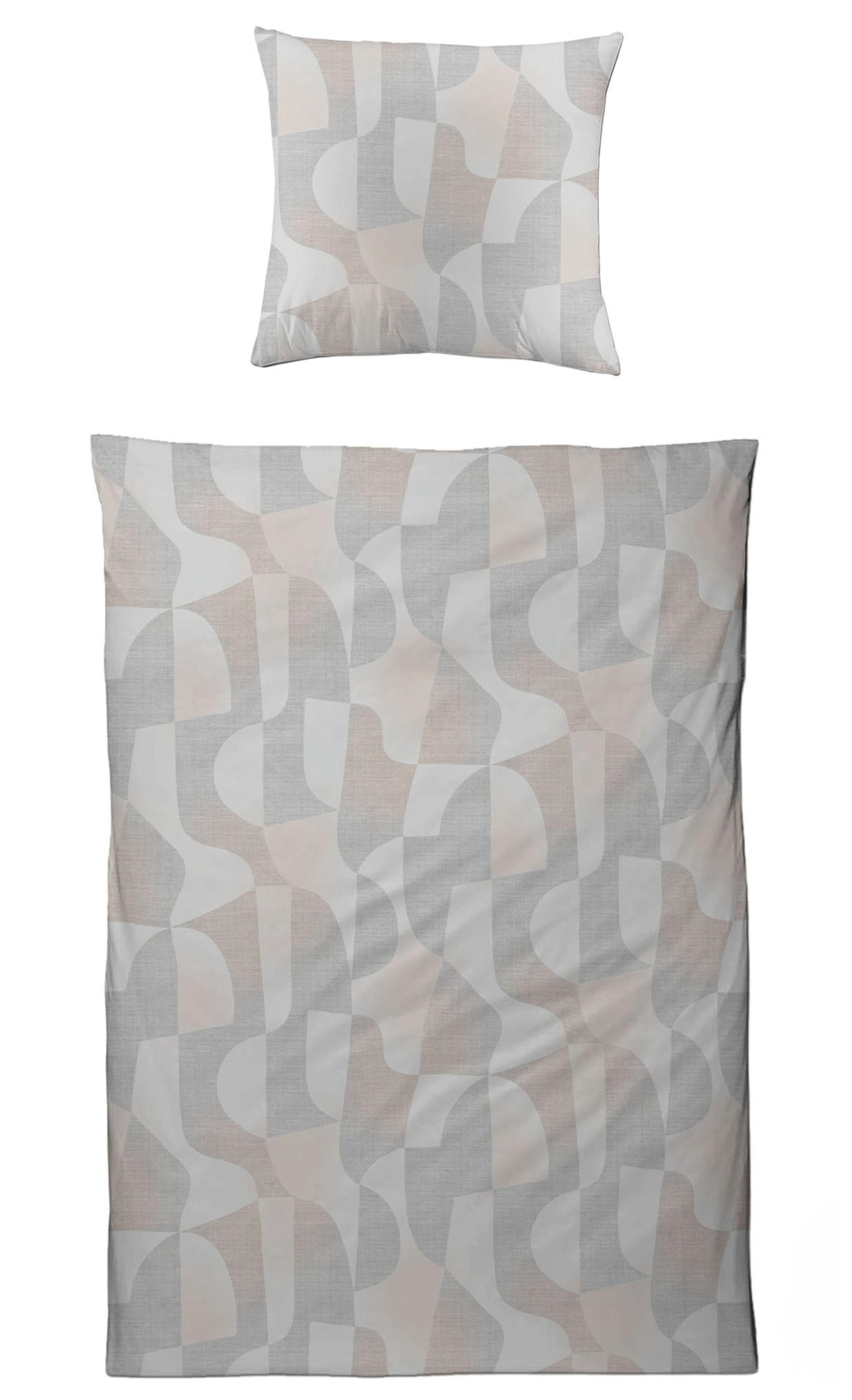 INTERLOCK-JERSEY-BETTWÄSCHE 155x220 Mosaik Muster Bettbezug Baumwolle Grau - Made in Germany - Grau, Textil (155/220cm) - Carpe Sonno