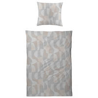 INTERLOCK-JERSEY-BETTWÄSCHE 155x220 Mosaik Muster Bettbezug Baumwolle Grau - Made in Germany - Grau, Textil (155/220cm) - Carpe Sonno