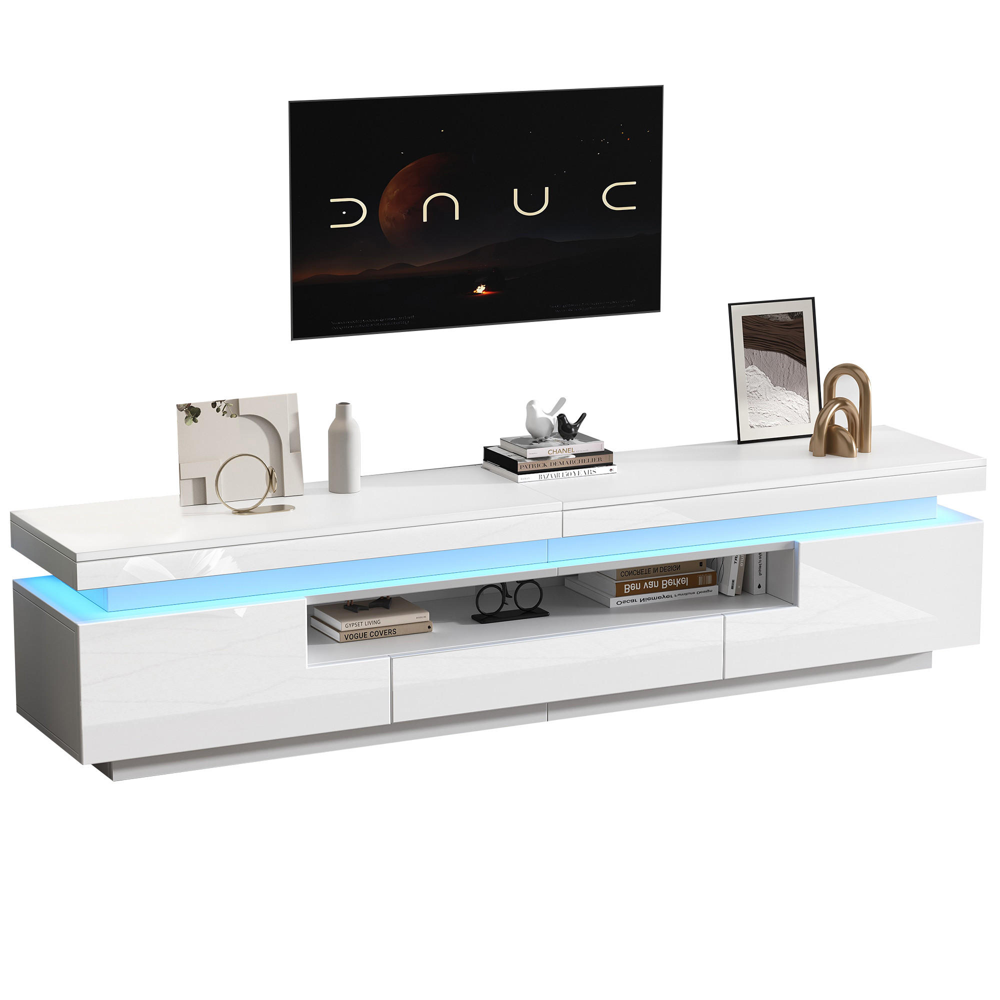 Beauniv Tv-Element Weiß 38x45x175 cm