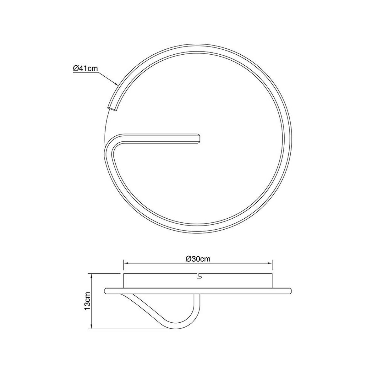 LED DECKENLEUCHTE Metall Schwarz Opal - Schwarz, Metall (41/41/13cm) - Globo Lighting
