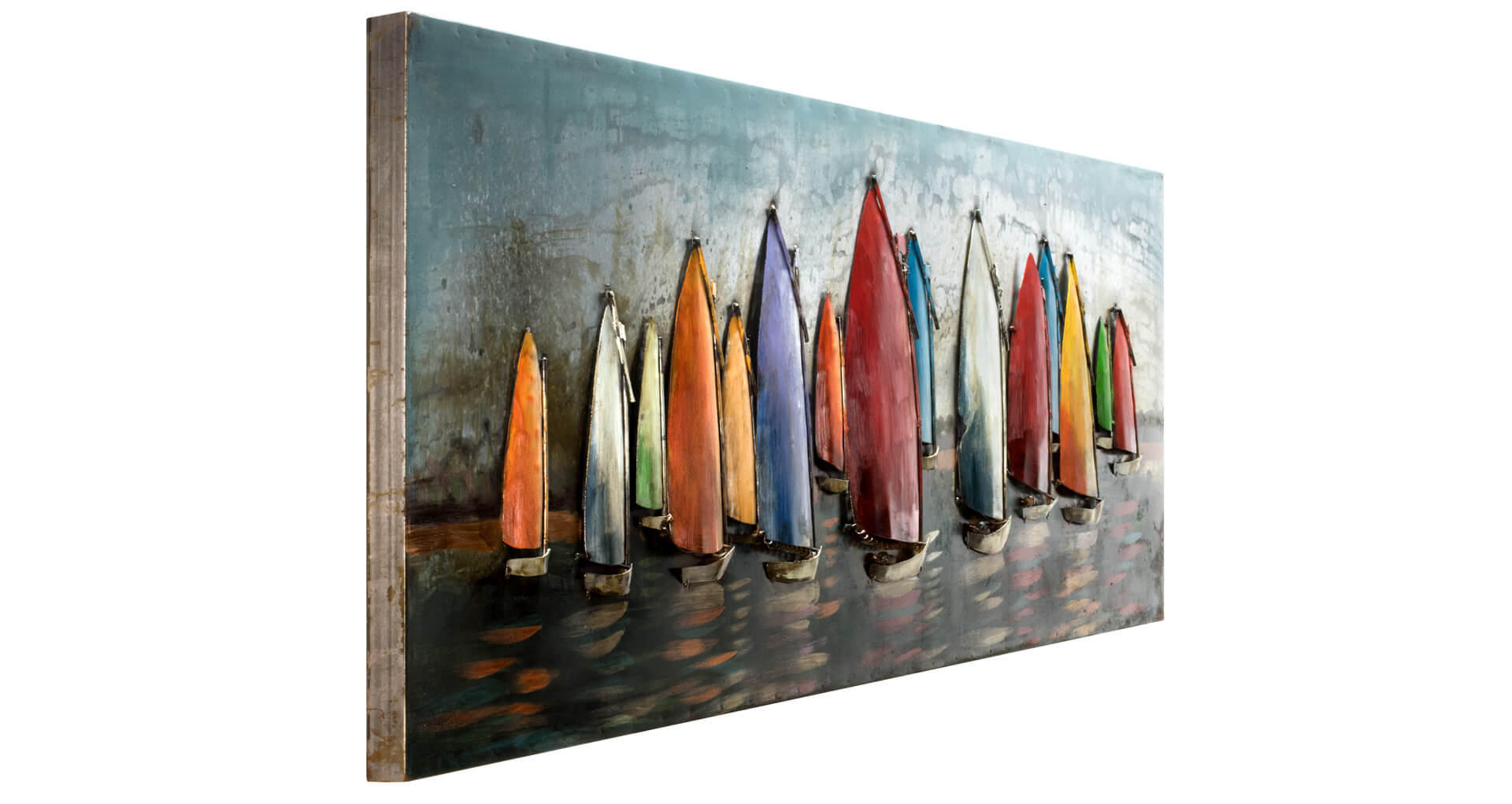 METALLBILD Bunt 144/44 cm - Multicolor, Metall (7.6/44cm) - KUNSTLOFT