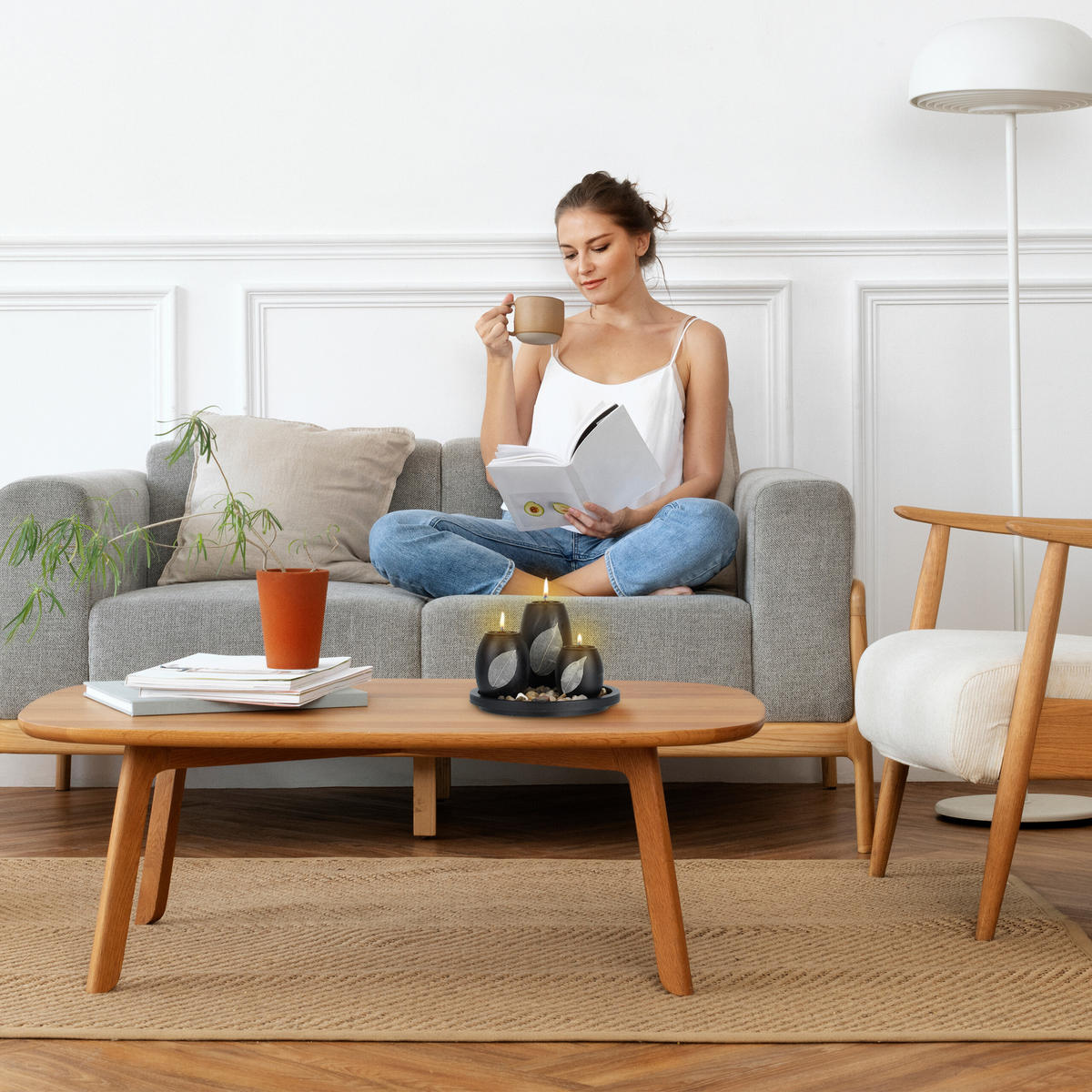 Multicolor, Holzwerkstoff/Stein (13.5cm) - Relaxdays