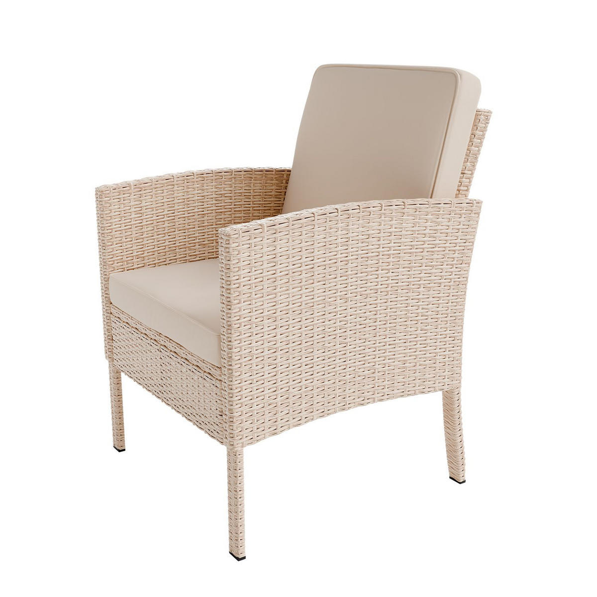SITZGRUPPE Turin creme Polyrattan - Creme, Kunststoff/Metall - Juskys