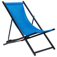 GARTENLIEGE schwarz/blau Locri II - Blau/Schwarz, Metall (60/79/95cm) - Beliani