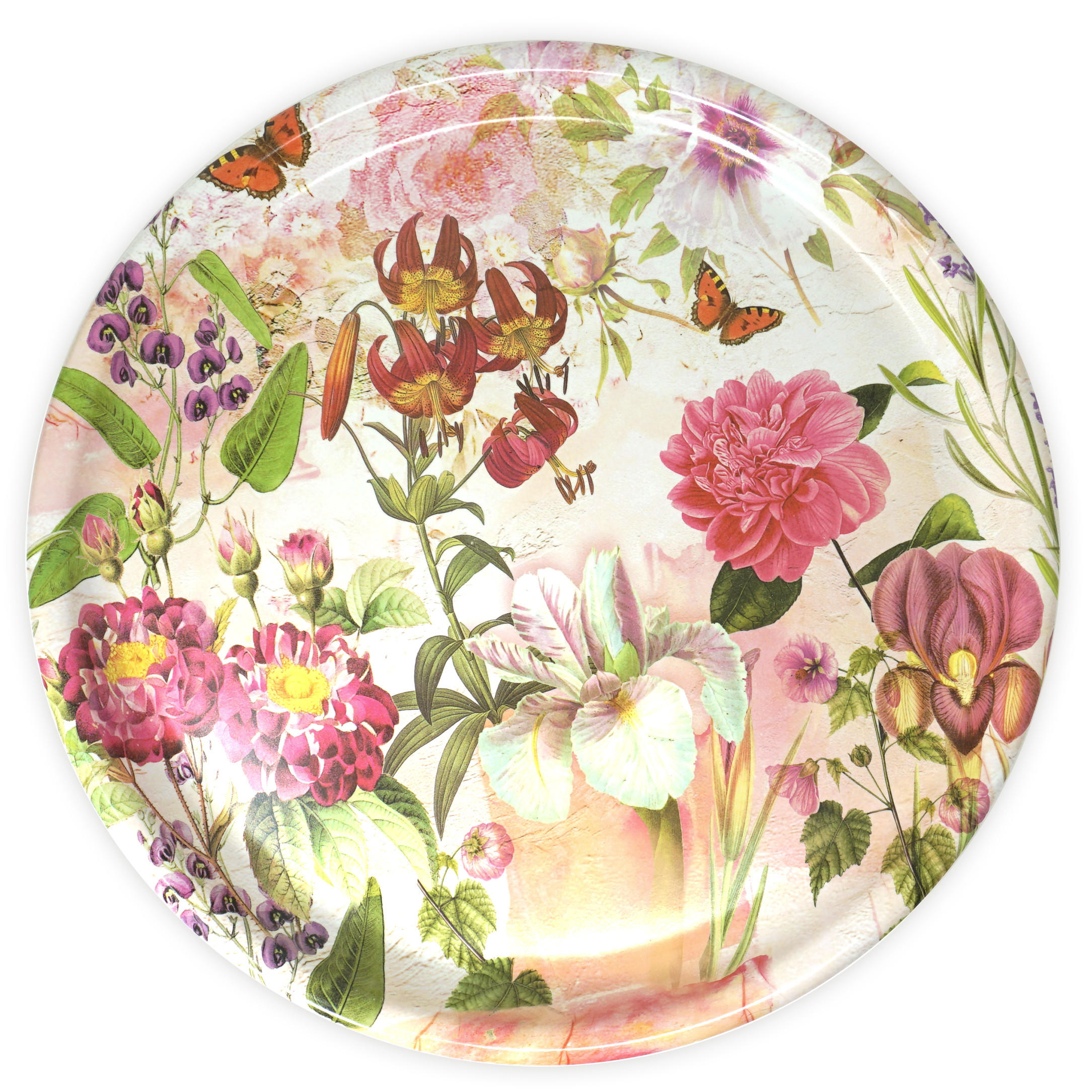TABLETT rund Wildblume, Melamin ServierTablett rund Ø 40 cm - Multicolor, Kunststoff (40/2/40cm) - Lashuma