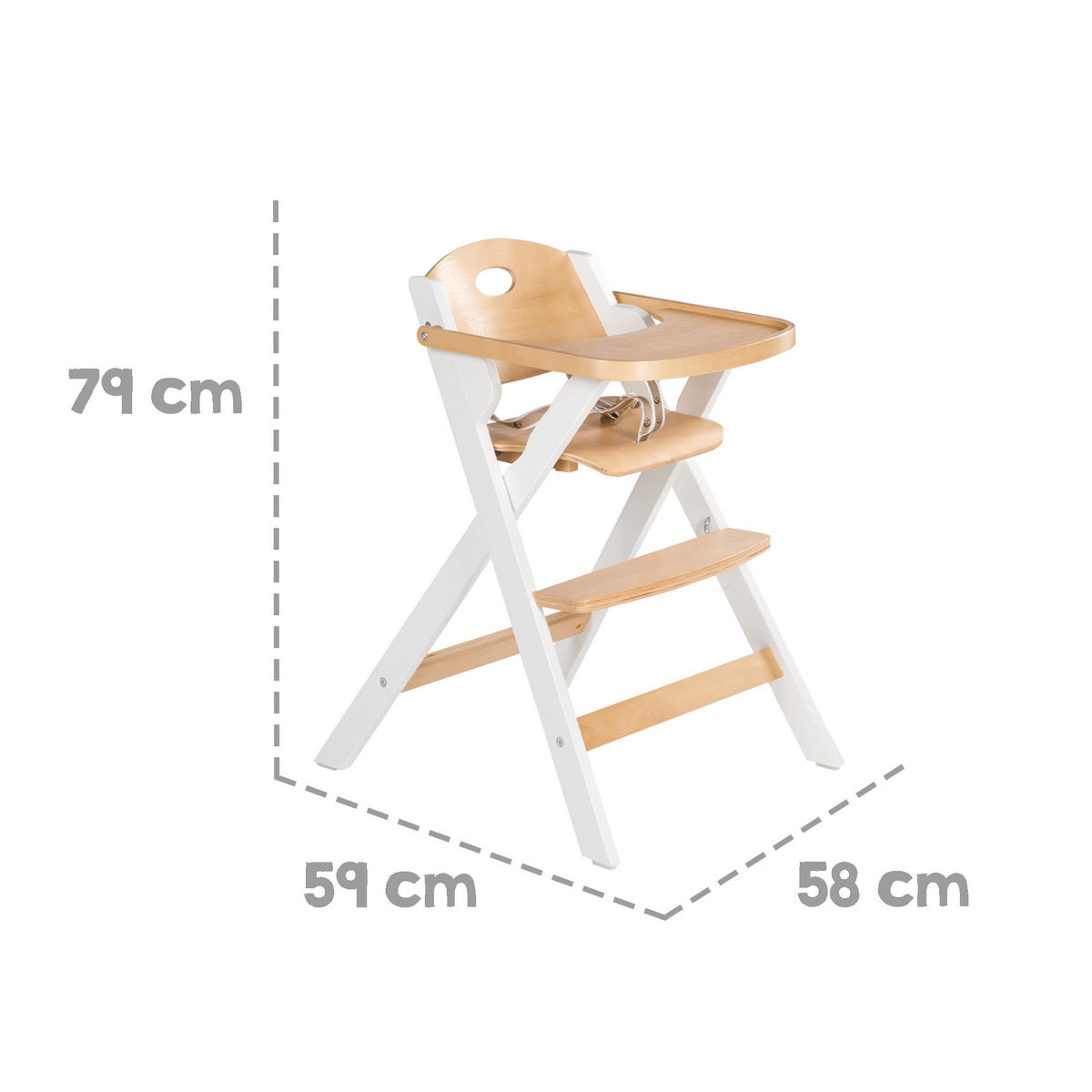 KLAPPHOCHSTUHL Bicolor - Naturfarben, Holzwerkstoff (58/79/59cm) - Roba