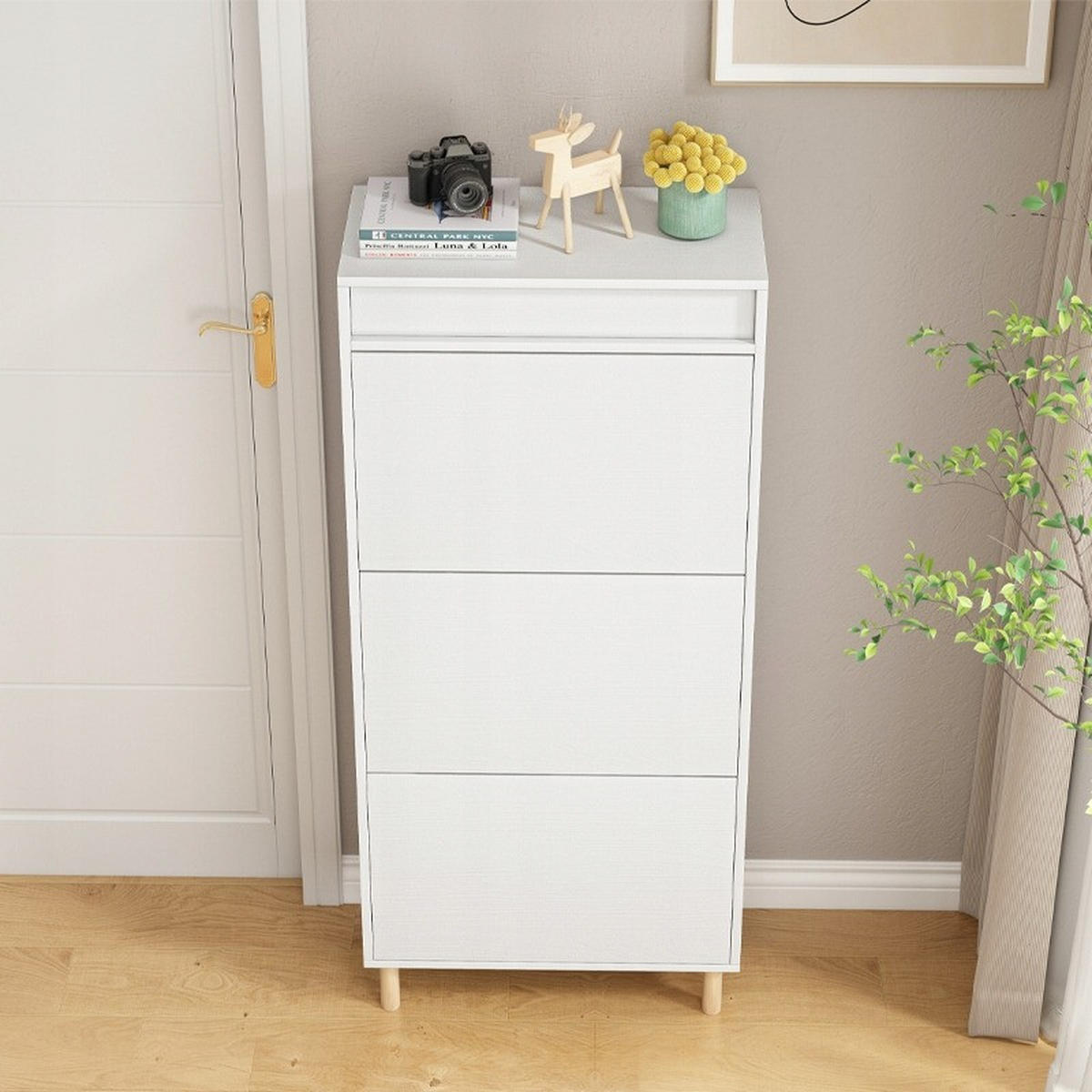 SCHUHREGAL, weiß 55/28/130cm - Weiß, Holzwerkstoff (55/130/28cm)