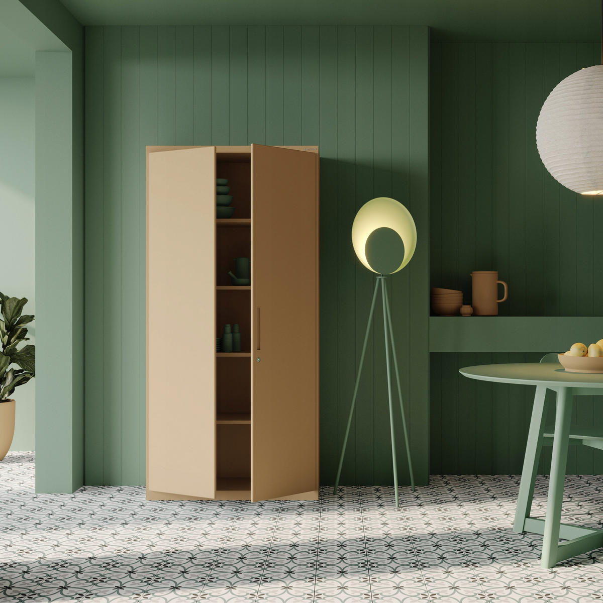 AKTENSCHRANK JAN 185x90x45 cm - Beige, Metall (90/185/40cm) - Jan Nowak