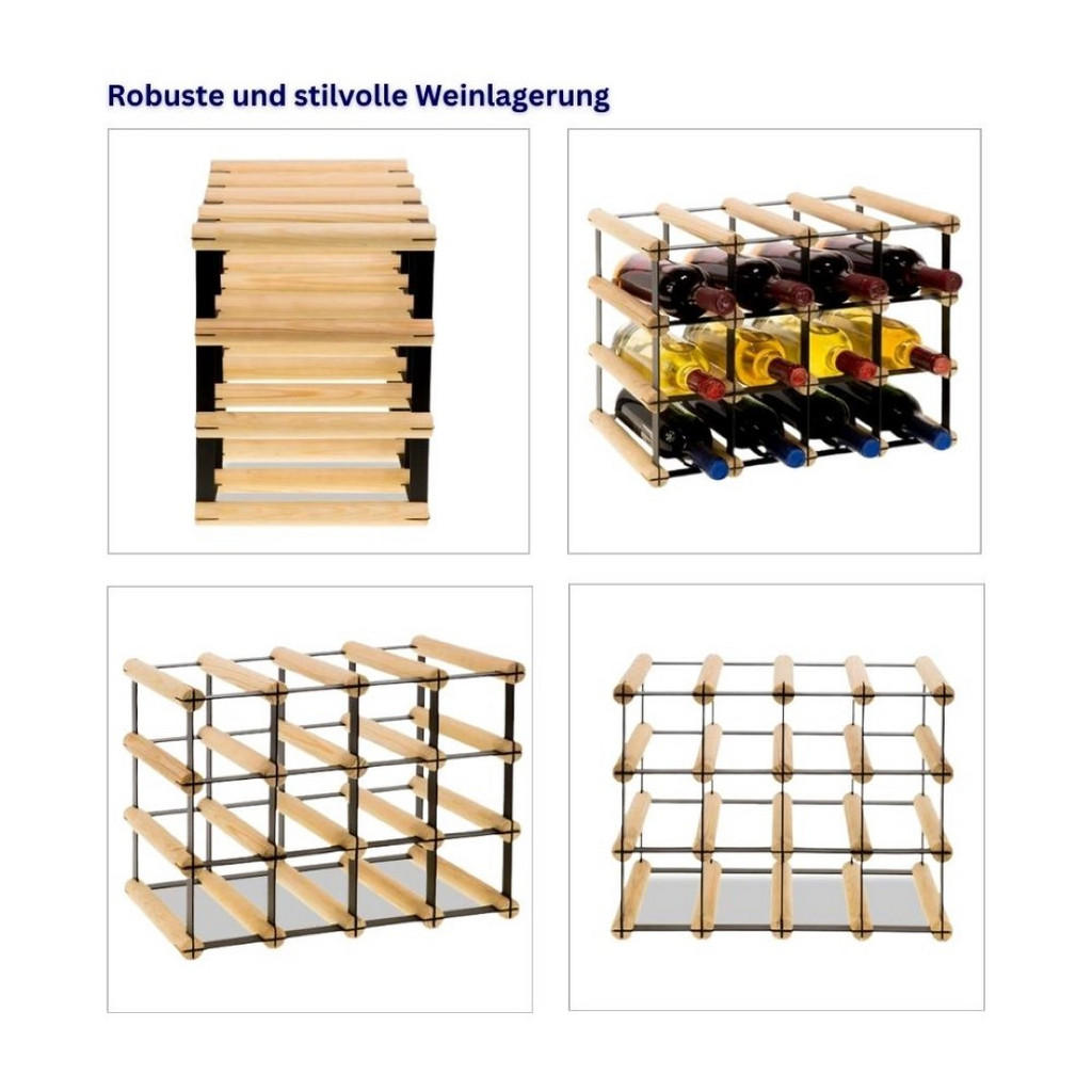 Thumbnail - Proregal Weinregal, Natur, Holz, Kiefer, Rechteckig, 42.5x32.5x24.5 cm, Wohnzimmer, Regale, Weinregale