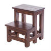 TRITTLEITER STEP Recyclingholz zweistufig 03 dunkelbraun - Dunkelbraun, Holz (37/46/37cm) - DESIGN DELIGHTS