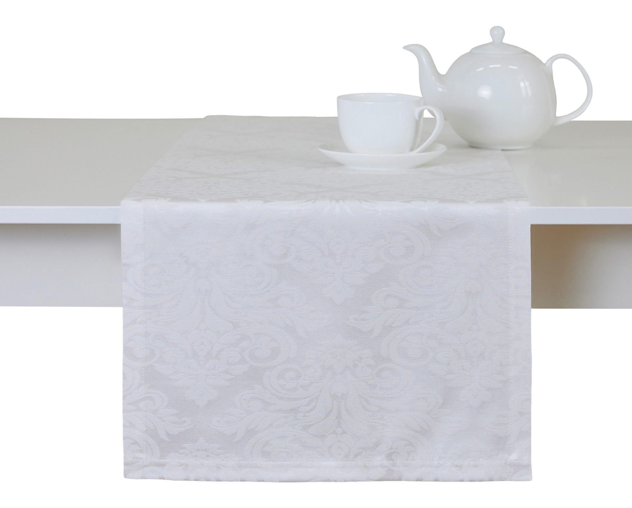 TISCHLÄUFER Cotini - Weiß, Textil (180/40/1cm) - home&you