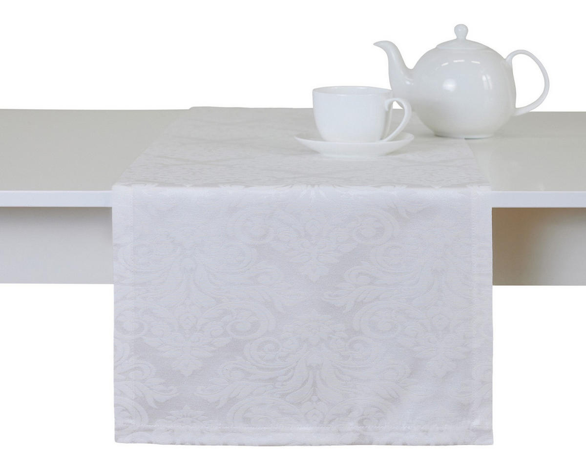 TISCHLÄUFER Cotini - Weiß, Textil (180/40/1cm) - home&you