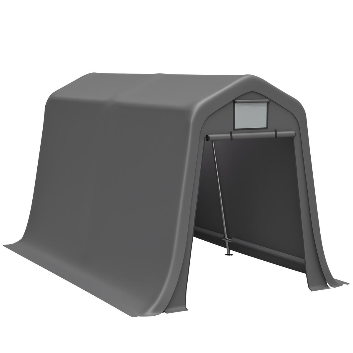 GERÄTESCHUPPEN 366x213x225 cm mit Spitzdach Dunkelgrau - Grau, Metall (366/225/213cm) - ComfortXL