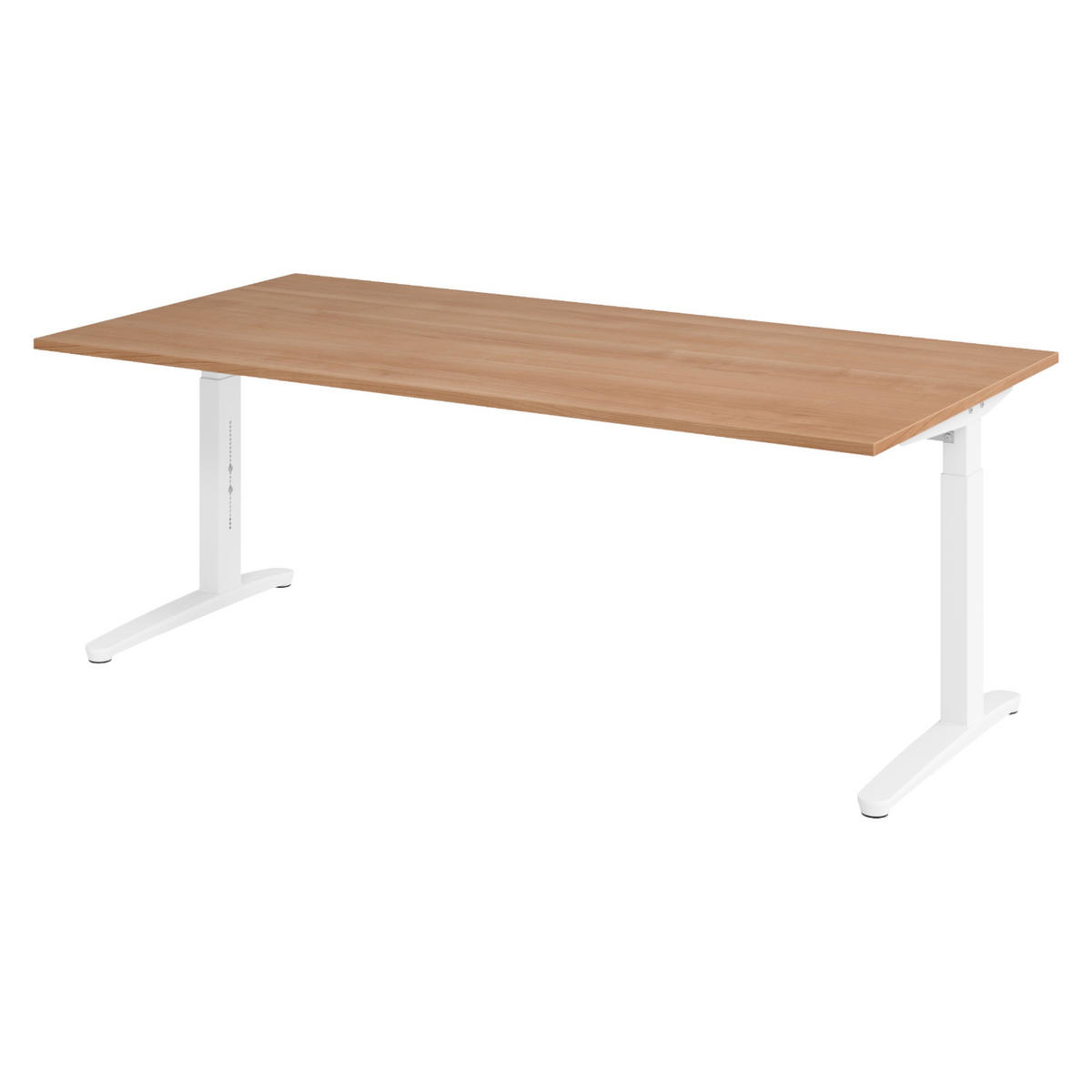 SCHREIBTISCH Serie-XB 100/200/74 cm in Nussbaumfarben/Weiß - Nussbaumfarben/Weiß, Holzwerkstoff (100/200/74cm) - bümö