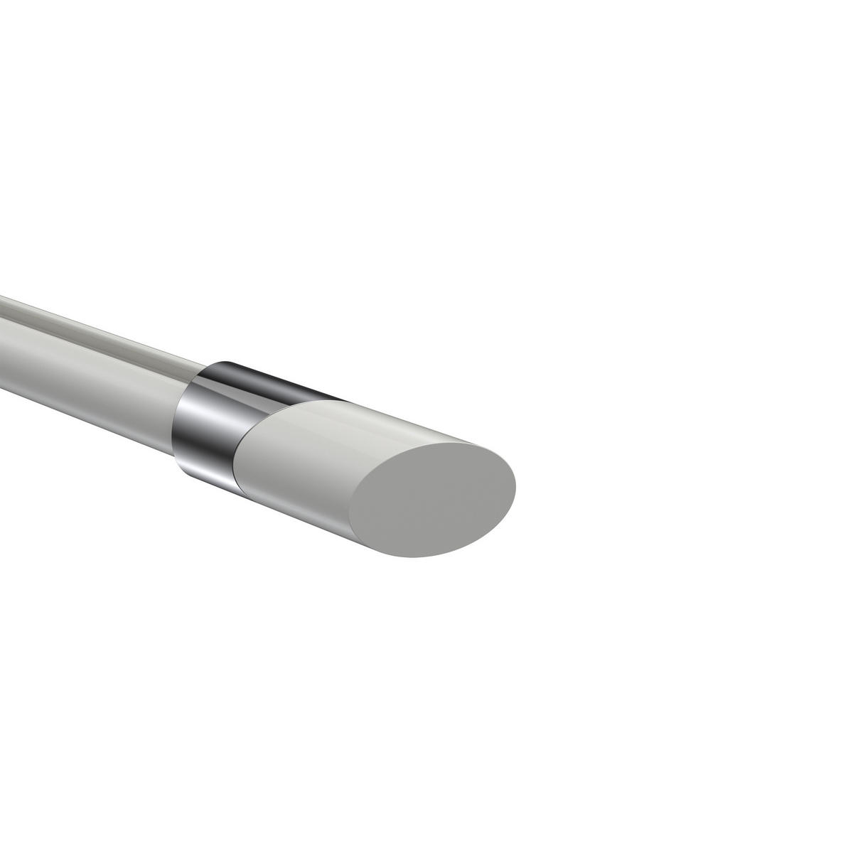 ENDSTÜCKE FÜR GARDINENSTANGEN 20 mm Ø, Verano Chrom/Weiß, Packung 2 Stück - Chromfarben/Weiß, Metall (6.1/2.5/2.5cm) - INTERDECO
