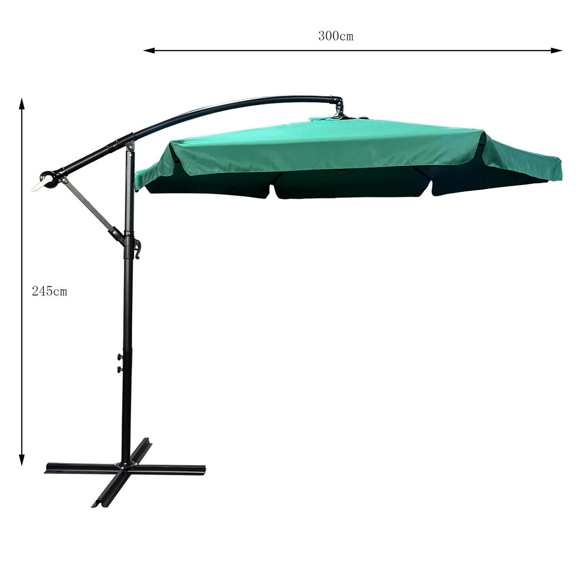 SONNENSCHRIM Grün 245/300 cm - Schwarz/Grün, Metall (300/300cm) - Akord