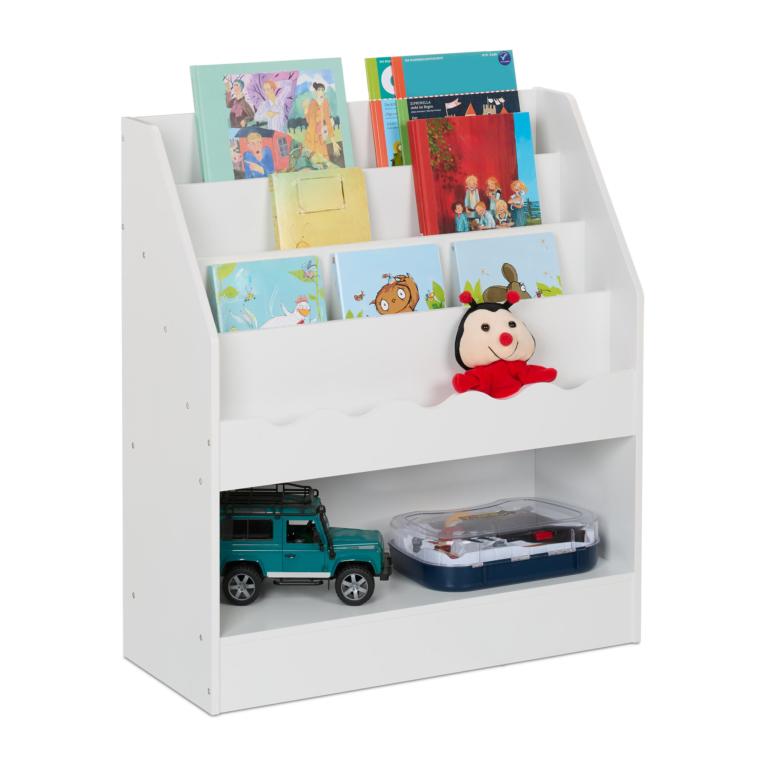 BIBLIOTECĂ Alb pentru copii 80x70x30 cm 4 rafturi