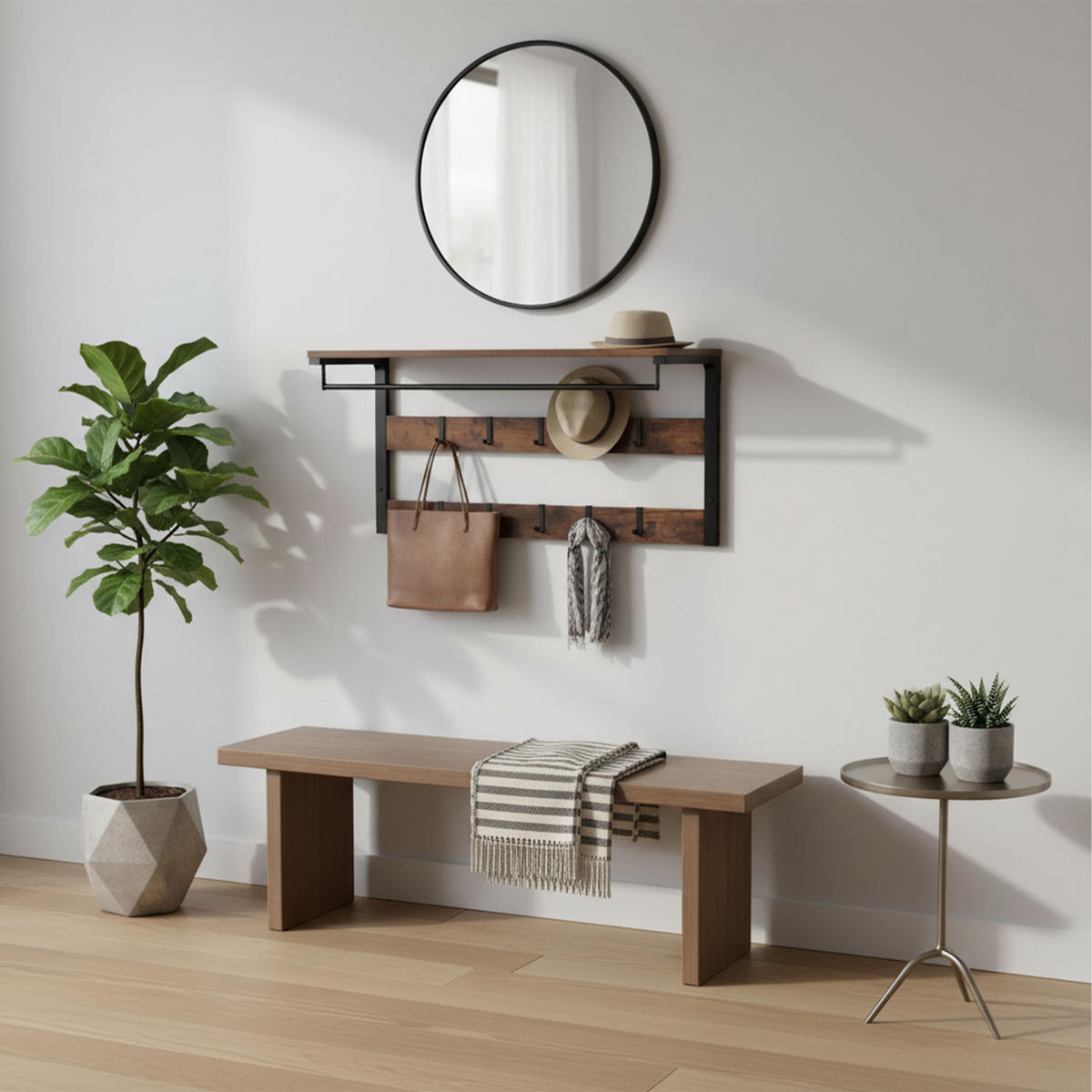 WANDGARDEROBE - Multicolor, Holzwerkstoff/Metall (80/42/30cm) - Relaxdays