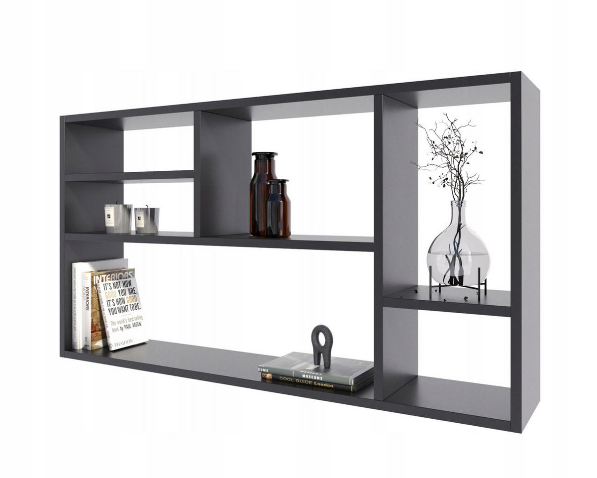 WANDREGAL MILANO Schwarz 109,2/18/60 cm - Schwarz, Holzwerkstoff (109.2/60/18cm) - Matkam Möbel